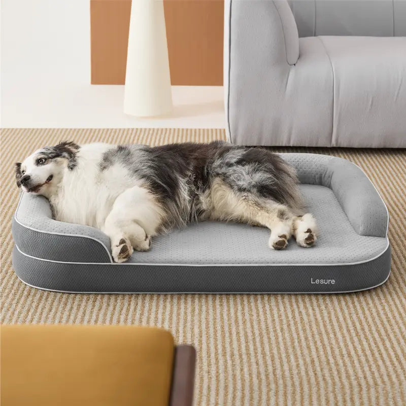 Lesure Orthopedic Dog Bed for Large & Senior Dogs, Memory Foam Dog Couch with Waterproof Washable Cover, 3-Layer Joint Support, Deep Sleep