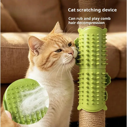 Cat Self Grooming Brush 2-Pack, Wall Corner Massager Comb with Silicone Bristles, Scratching & Hair Removal Relief for Cats & Kittens, Durable