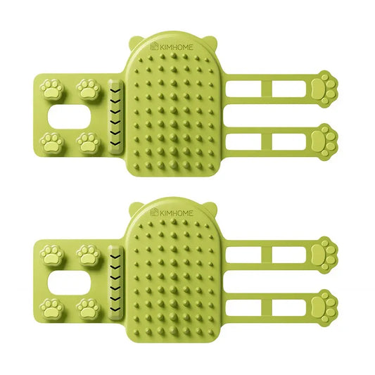Cat Self Grooming Brush 2-Pack, Wall Corner Massager Comb with Silicone Bristles, Scratching & Hair Removal Relief for Cats & Kittens, Durable