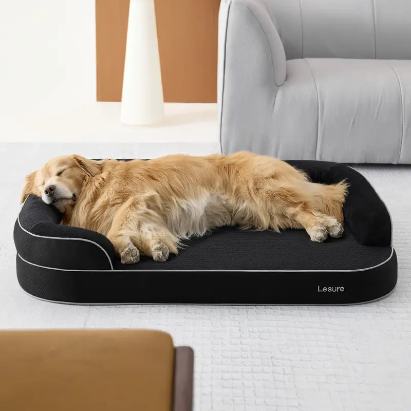 Lesure Orthopedic Dog Bed for Large & Senior Dogs, Memory Foam Dog Couch with Waterproof Washable Cover, 3-Layer Joint Support, Deep Sleep