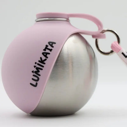 Lumikata 2-in-1 Portable Dog Water Bottle, 10oz Stainless Steel with Foldable Silicone Bowl, Leak-Proof, for Small Dogs, Walking, Travel & Outdoor