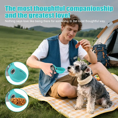 Lumikata 2-in-1 Portable Dog Water Bottle, 10oz Stainless Steel with Foldable Silicone Bowl, Leak-Proof, for Small Dogs, Walking, Travel & Outdoor