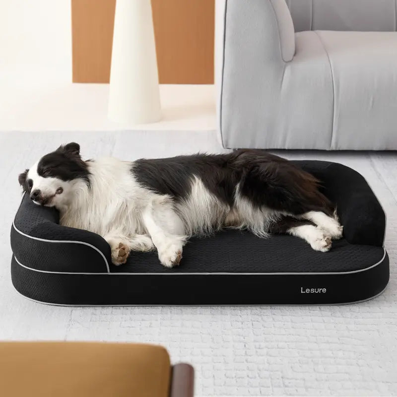 Lesure Orthopedic Dog Bed for Large & Senior Dogs, Memory Foam Dog Couch with Waterproof Washable Cover, 3-Layer Joint Support, Deep Sleep