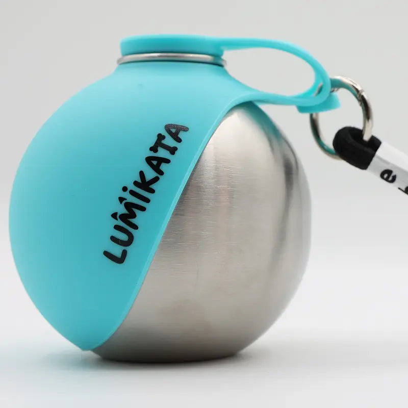 Lumikata 2-in-1 Portable Dog Water Bottle, 10oz Stainless Steel with Foldable Silicone Bowl, Leak-Proof, for Small Dogs, Walking, Travel & Outdoor
