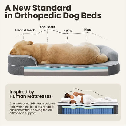 Lesure Orthopedic Dog Bed for Large & Senior Dogs, Memory Foam Dog Couch with Waterproof Washable Cover, 3-Layer Joint Support, Deep Sleep