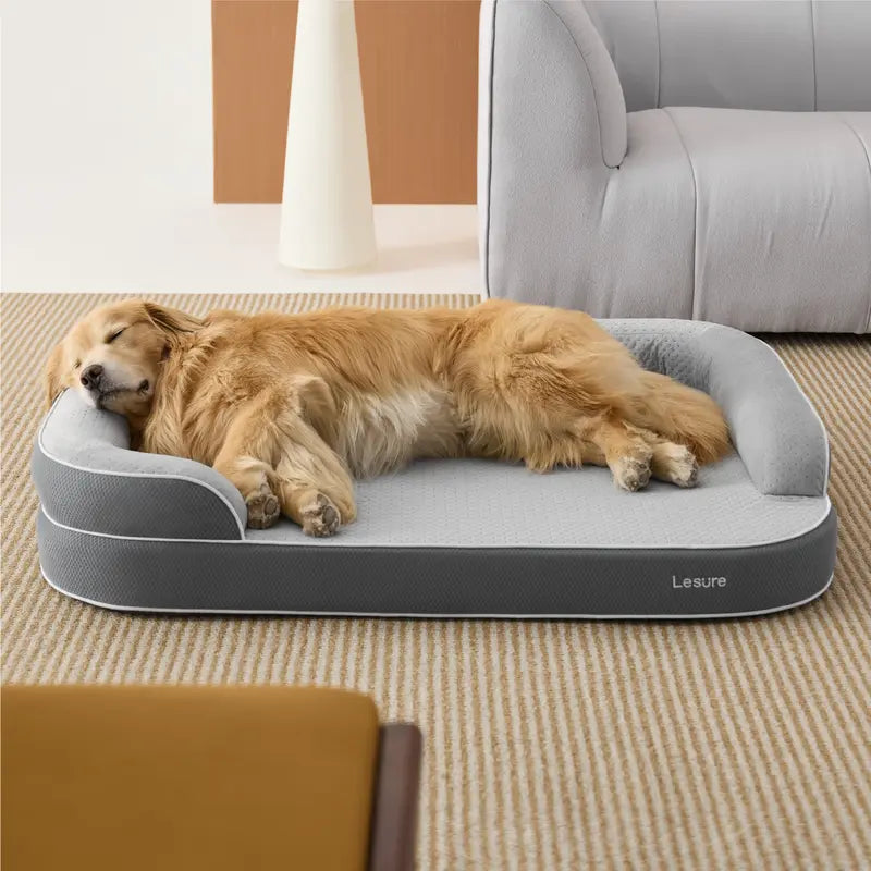 Lesure Orthopedic Dog Bed for Large & Senior Dogs, Memory Foam Dog Couch with Waterproof Washable Cover, 3-Layer Joint Support, Deep Sleep