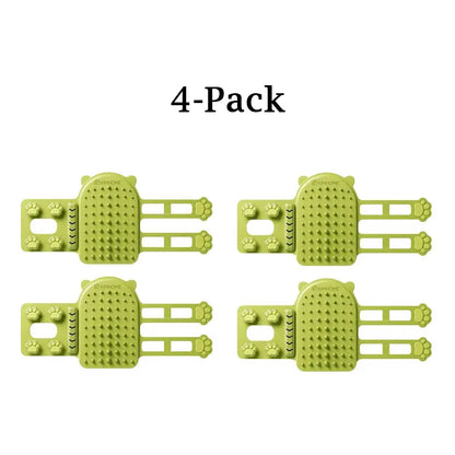 Cat Self Grooming Brush 2-Pack, Wall Corner Massager Comb with Silicone Bristles, Scratching & Hair Removal Relief for Cats & Kittens, Durable