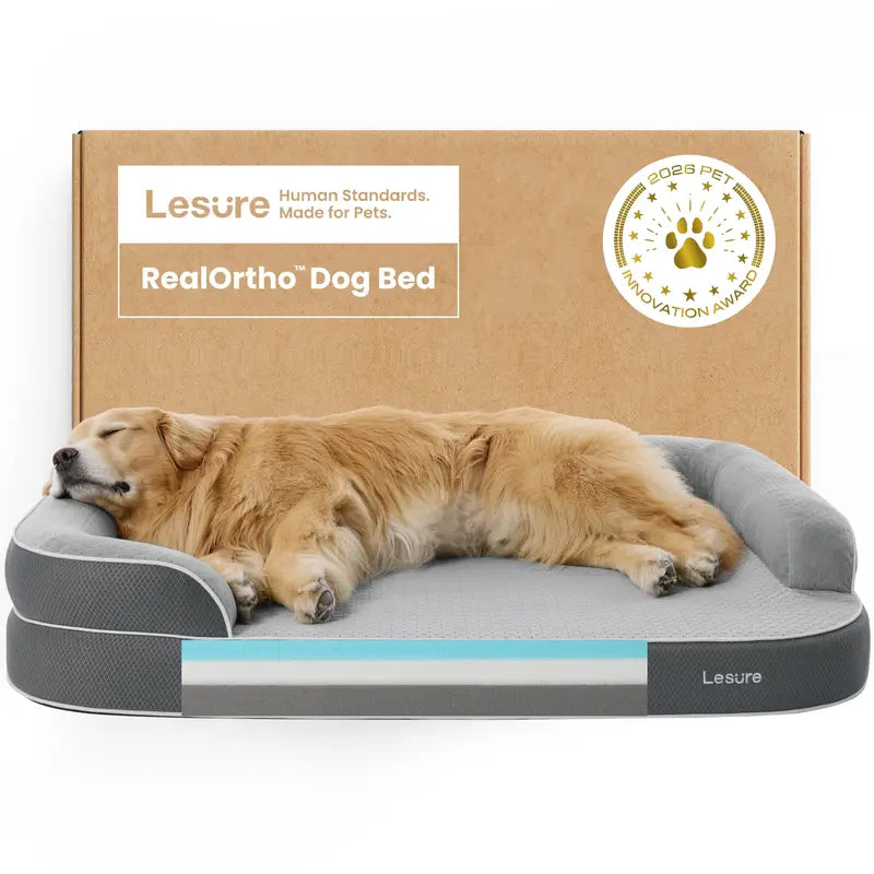 Lesure Orthopedic Dog Bed for Large & Senior Dogs, Memory Foam Dog Couch with Waterproof Washable Cover, 3-Layer Joint Support, Deep Sleep