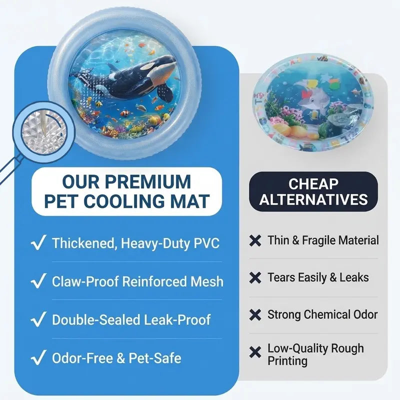 Thickened Anti-Scratch Leakproof Cat Water Mat - Indoor Durable Interactive Toy, Pet Cooling Mat, Christmas Gift, Cat Accessories, Pet Supplies