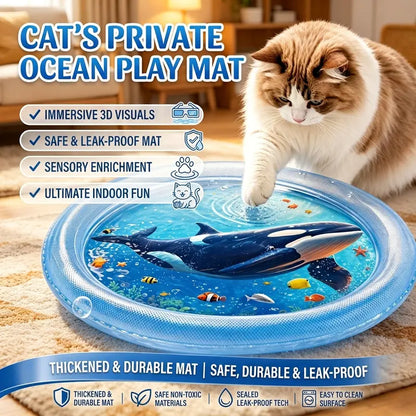 Thickened Anti-Scratch Leakproof Cat Water Mat - Indoor Durable Interactive Toy, Pet Cooling Mat, Christmas Gift, Cat Accessories, Pet Supplies