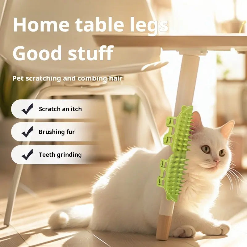 Cat Self Grooming Brush 2-Pack, Wall Corner Massager Comb with Silicone Bristles, Scratching & Hair Removal Relief for Cats & Kittens, Durable